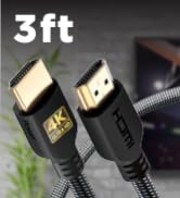 PowerBear 4K HDMI Cable 10 ft | High Speed Hdmi Cables, Braided Nylon &  Gold Connectors, 4K @ 60Hz, Ultra HD, 2K, 1080P, ARC & CL3 Rated | for  Laptop