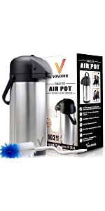 101 Oz Airpot Thermal Coffee Carafe - Insulated Stainless Steel Coffee –  Mochalino