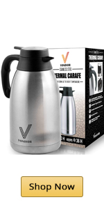 85 oz (2.5L) Coffee Carafe with Pump, Insulated Stainless Steel