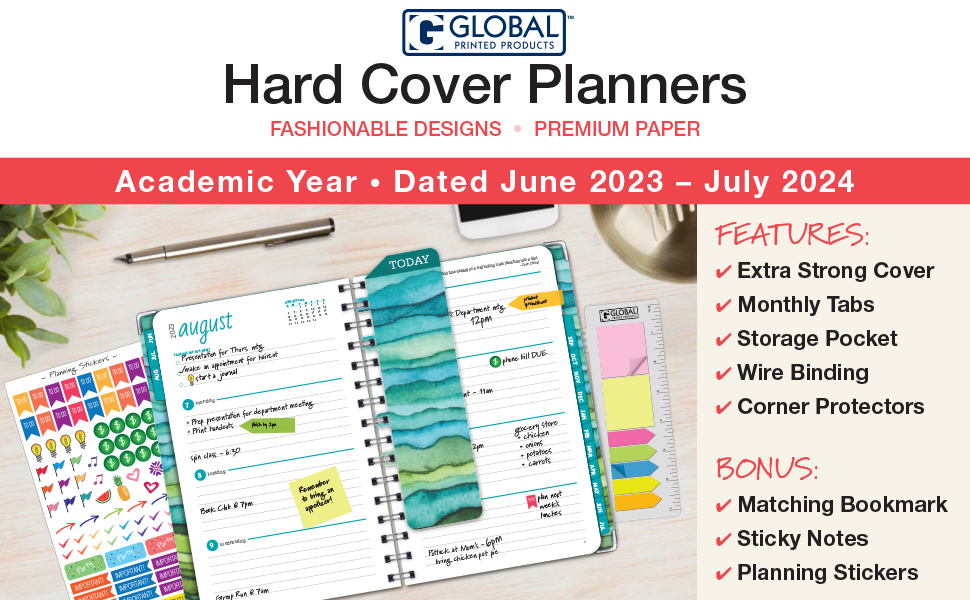  Kinfira 2023 Planner Weekly and Monthly - Daily Planner Agenda  2023-2024 with Stickers for 12Months / 52 Weeks Planning 8.3” x 5.7  (Brown) : Office Products