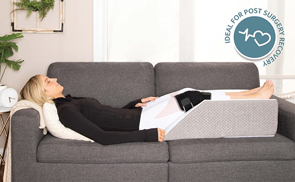 Kӧlbs Extra Wide Leg Elevation Pillow | Chic Jacquard Cover | XL and Wide  for More Comfort Bed Wedge Pillow | Knee Pillow Leg Pillow | Wedge Pillow