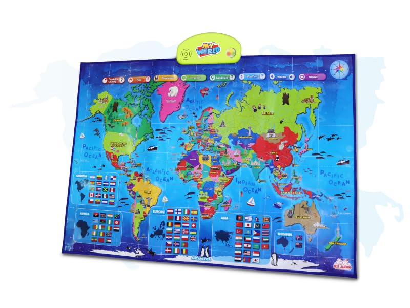 BEST LEARNING Geography Map Games, i-Poster: My World, Educational Learning  Toy for Boy Girl 4 5 6 7 8 12 Years Old, Ideal Christmas Gift Birthday